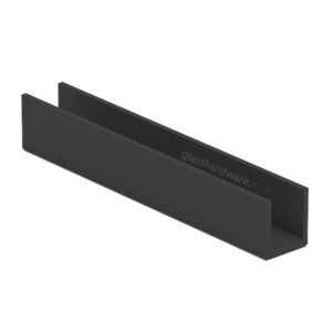 144″ U-Channel For 1/2″ Glass- Matte Black